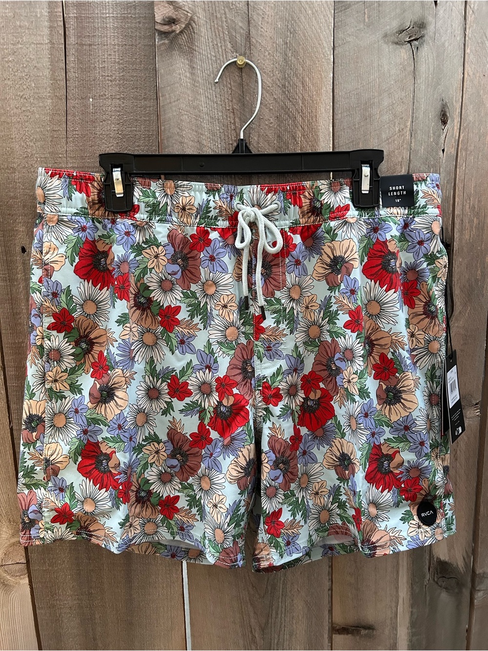 RVCA Resort Elastic 16” length floral print board shorts size large